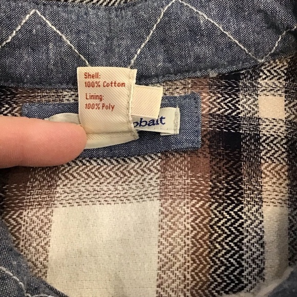 Carbon 2 Cobalt Sherpa Lined Shacket Flannel Men’s Size Small Cream Brown Black - Picture 8 of 10